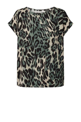 Lollys Laundry | Top with leopard print Krystal | black