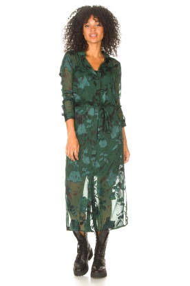 Freebird | Maxi-jurk met bladerenprint Harper | groen