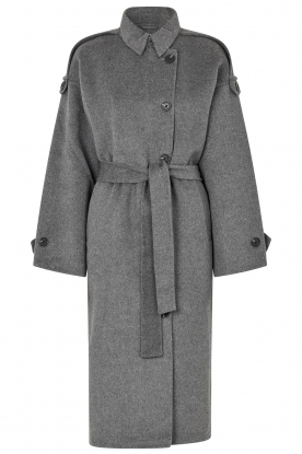 Second Female | Woolen trenchcoat Walance | grey