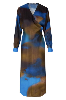 Second Female | Midi-jurk met print Haylen | blauw 