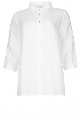 Knit-ted | Linen blouse Nathalie | white