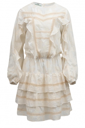 Devotion |Katoenen jurk met opengewerkte details Adna | wit 