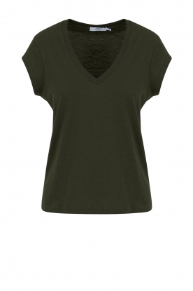 CC Heart | T-shirt with V-neck Vera | donker green