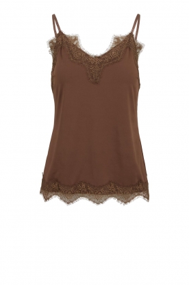 CC Heart | Top with lace details Puck | brown