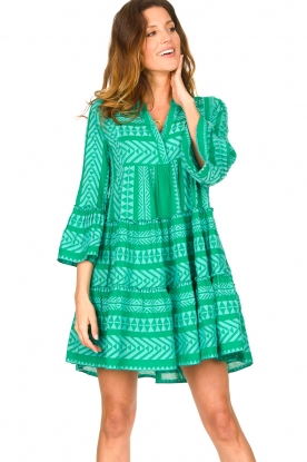 Devotion |  Cotton dress with print Ella | green