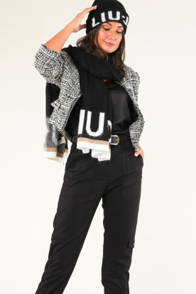 Liu Jo |  Soft scarf and beanie with logo Donna | black 