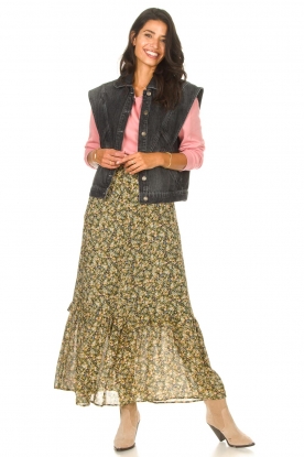 Set |  Maxi skirt with print Yana | green