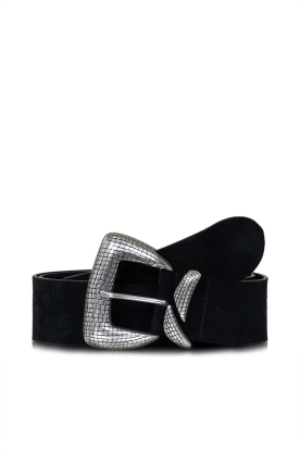 Berenice | Belt with silver colored buckle Odile | black