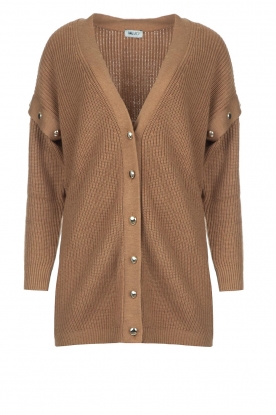 Liu Jo | Knitted cardigan with golden details Mirthe | camel