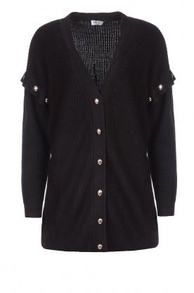 Liu Jo | Knitted cardigan with golden details Mirthe | black