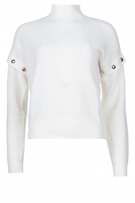 Liu Jo | Knitted sweater with golden details Diana | white
