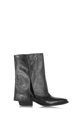 Ibana | Leather fold over boots Asa | black