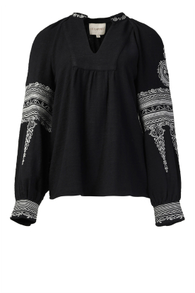 Stella Forest | Embroidered cotton top Safia | black