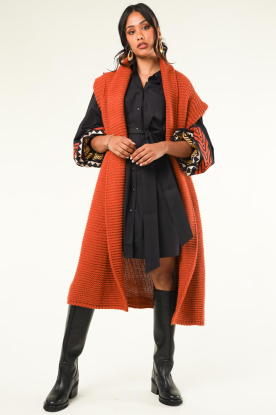 Stella Forest |  Long knitted cardigan Desiree | orange