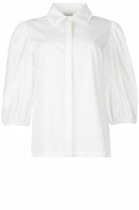 Dante 6 |Katoenen blouse met pofmouwen Vernon | wit