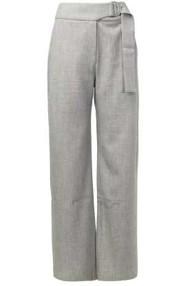 Suncoo |Wide leg pantalon met wol look Jaime | grijs