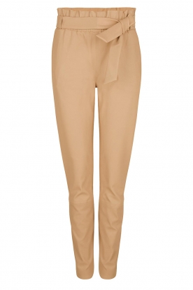 Dante 6 | Stretch leather paperbag pants Duran | beige