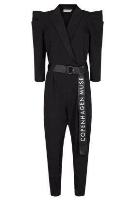Jumpsuit with waistbelt Bliz | black | Copenhagen Muse | Little