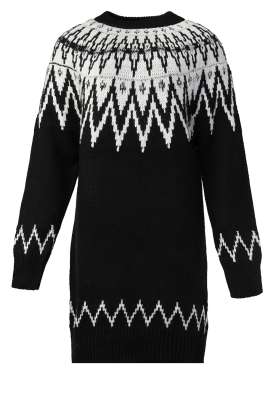 Silvian Heach | Knitted dress with Norwegian print Lilly | black