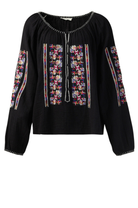 Louizon | Embroidered blouse Rosmedina | black