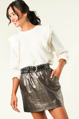 Louizon |  Soft knit with ruffles Cops | natural