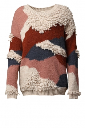 Louizon | Knitted sweater with print Choukette | natural