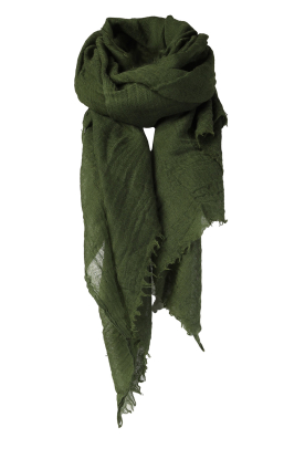 Moment Amsterdam | Large soft wool blend scarf Lilly | green