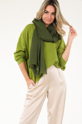 Moment Amsterdam |  Large soft wool blend scarf Lilly | green