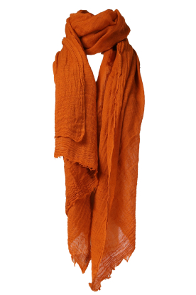 Moment Amsterdam | Large soft wool blend scarf Lilly | orange