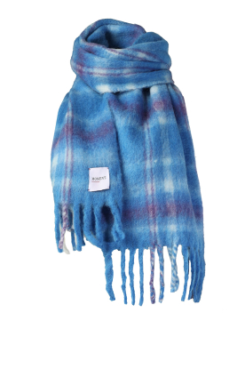 Moment Amsterdam | Large soft wool blend scarf Mila | blue