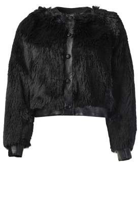 Twinset |  Faux fur coat Lisa | black 