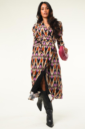 Aaiko | Midi-jurk met print Jitte | bruin