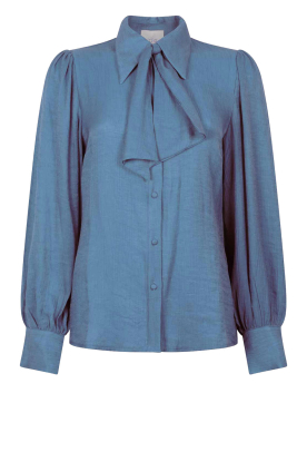 Aaiko |  Viscose blouse with puffed sleeves Veronne | blue 