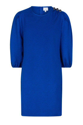 Dante 6 | Jaquard dress with puff sleeves Fonda | blauw