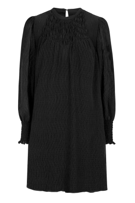 Dante 6 |Crêpe gesmokte jurk Mercury | zwart