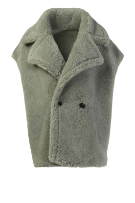 Alter Ego | Faux teddy reversible waistcoat Marly | green