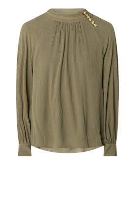 ba&sh | Crêpe top with luxury buttons Neil | green 