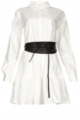 Fracomina | Blouse dress with waistband Tatum | white