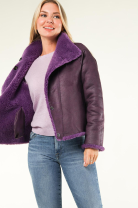 STUDIO AR |  Reversible teddy jacket Mallow | purple 