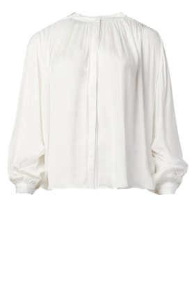 Knit-ted | Satin look blouse Rubia | natural