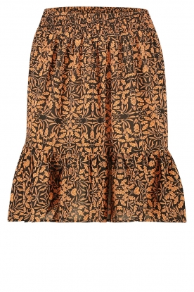 Freebird | Skirt in leaf print Luus | orange