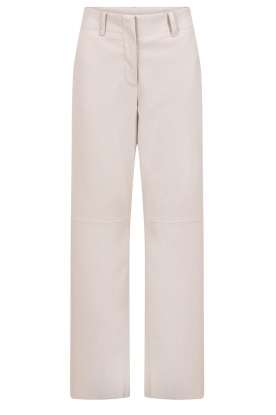Knit-ted | Faux leather pants Naomi | natural