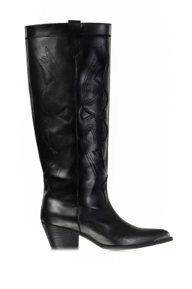 Toral | Luxury leather western boots Miu | black