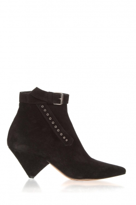 Toral | Suede ankle boots with buckle detail Ice | black