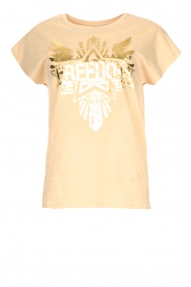 Sofie Schnoor | T-shirt with golden imprint Sanne | beige