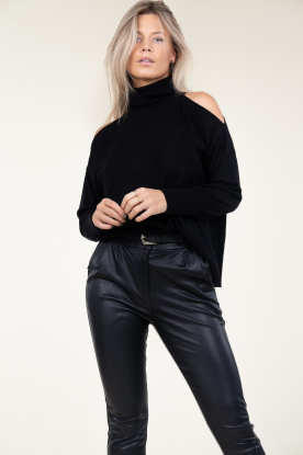 Second Female |  Soft knitted cut-out sweater Juva | black