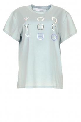 IRO |Katoenen T-shirt met logo Iroyoux | blauw 