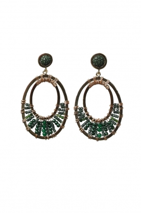 Barong Barong | Oval earrings Nilofar | green