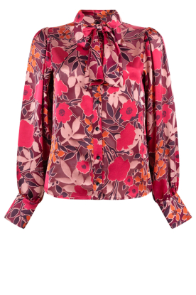 Aaiko | Blouse with flower design Charlotta | red