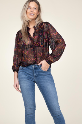Aaiko | Transparante blouse met lurex Zoya | bordeaux 